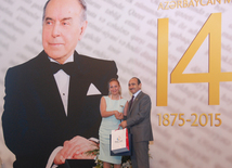 Media representatives receive awards in accordance with Azerbaijani president’s order. Baku, Azerbaijan, Jule 22, 2015